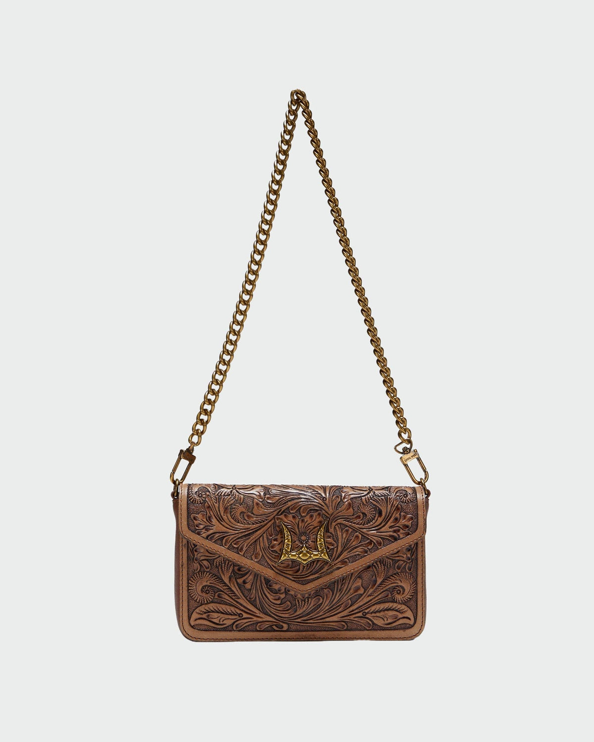 Myra Bag - Loyal West On The Go Mini kettingtas koeienhuid bruin & wit