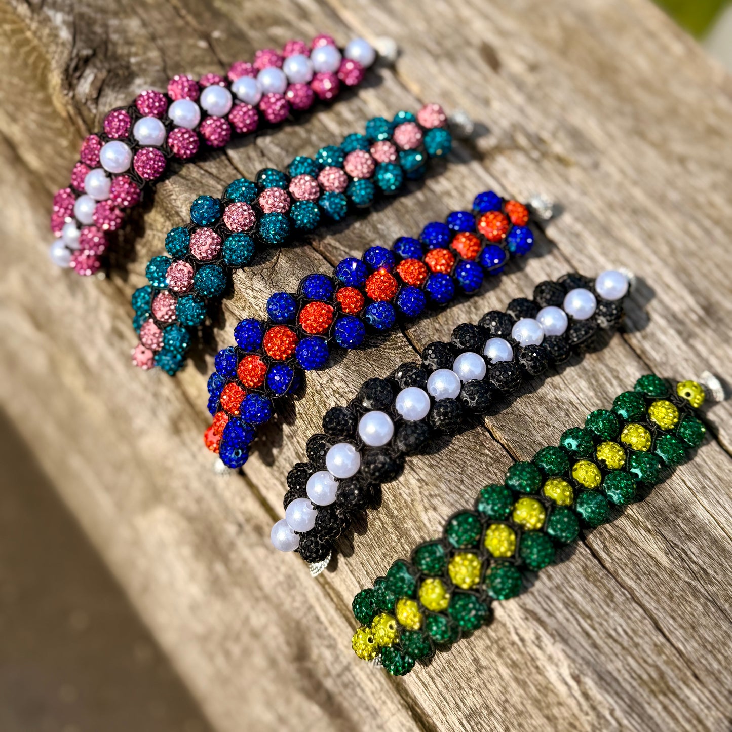 Wishbands by Jolien - Knotband "Blue Dream" blauw/roze