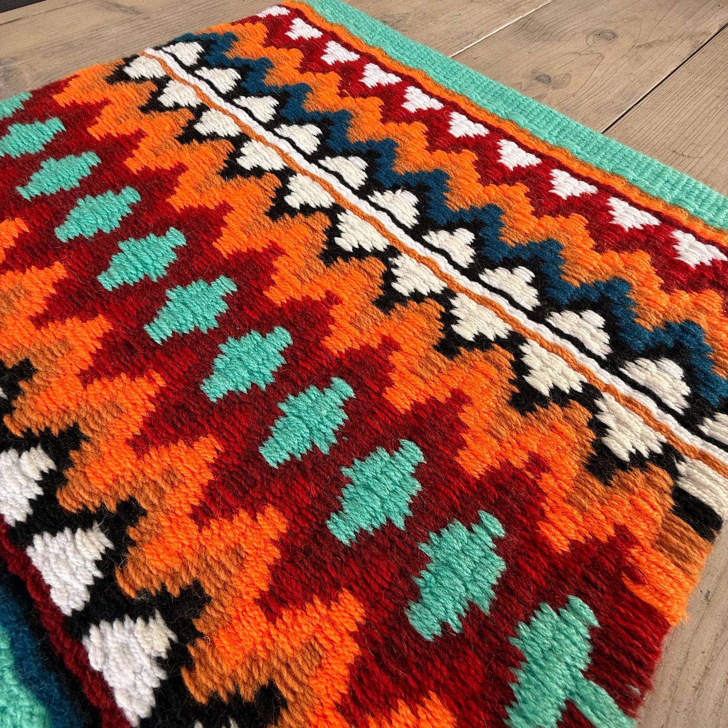 OP=OP - SB021 - Western oversized showblanket B - Turquoise, oranje, rood