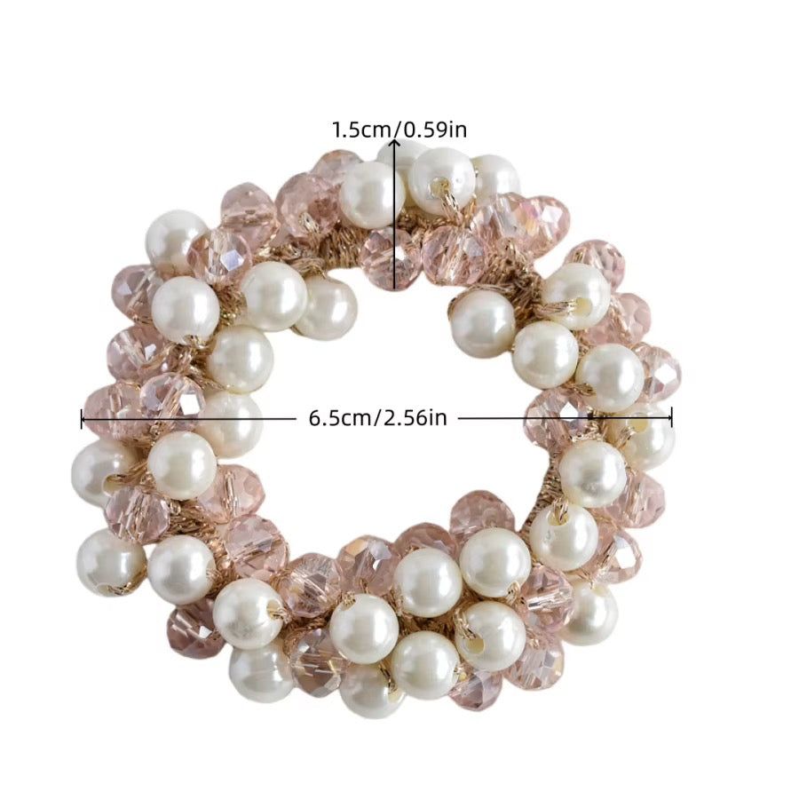 FMH - Glitterelastiek Pearl Party parels en glitterkralen (div. kleuren)