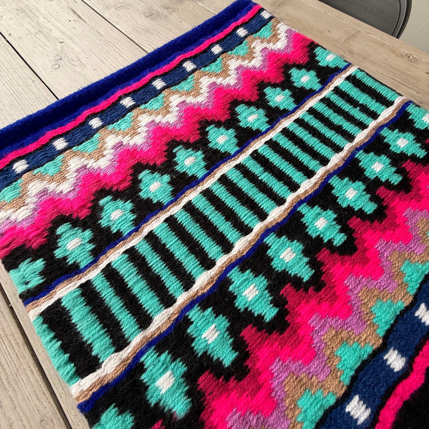 SB028 - Western oversized showblanket A - Zwart, blauw, roze, turquoise
