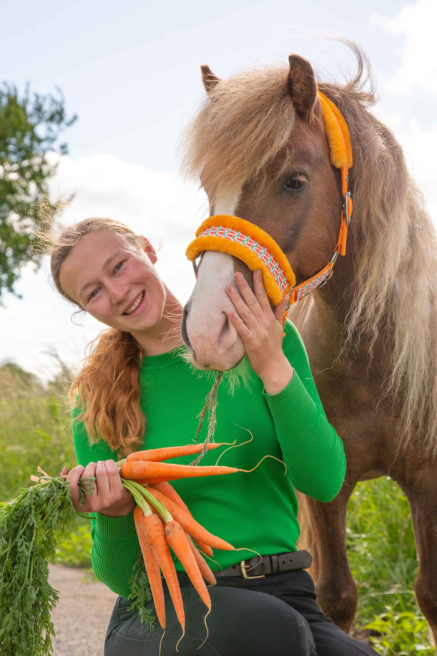 Happy Halsters - Orange carrot halter fur