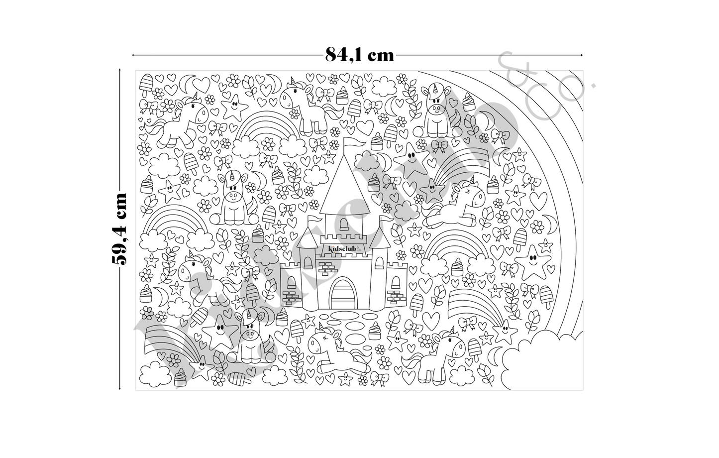 Kidsclub&Co - XXL kleurposter in geschenkdoos Eenhoorn