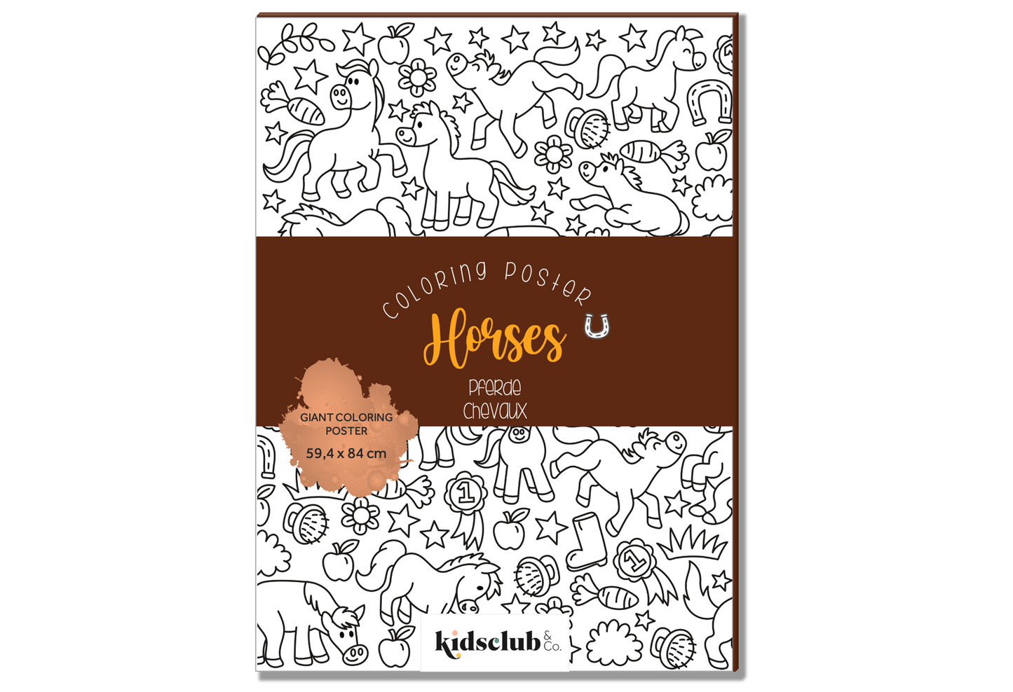 Kidsclub&Co - XXL kleurposter in geschenkdoos Paarden