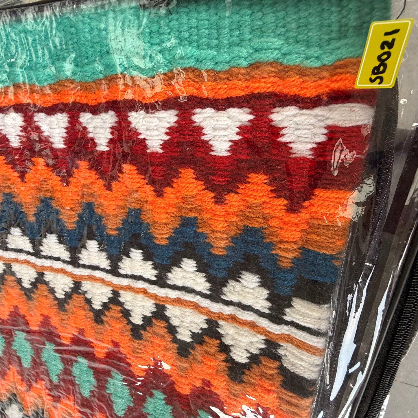 OP=OP - SB021 - Western oversized showblanket B - Turquoise, oranje, rood