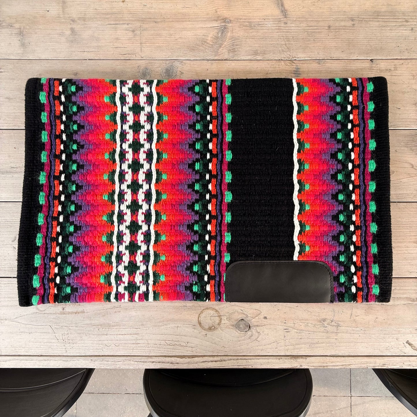 OP=OP - SB016 - Western oversized showblanket B - Zwart, oranje, paars, groen