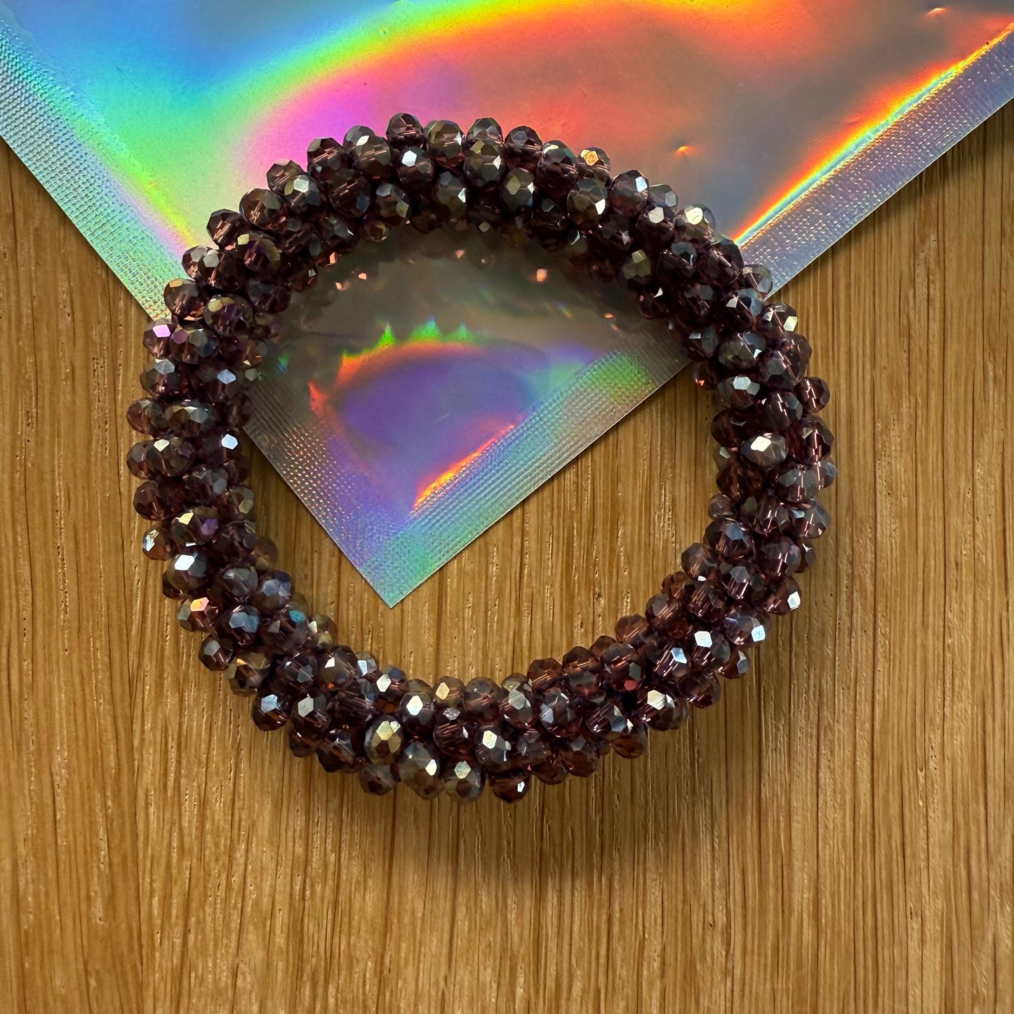 FMH - glitter elastiek knotband effen