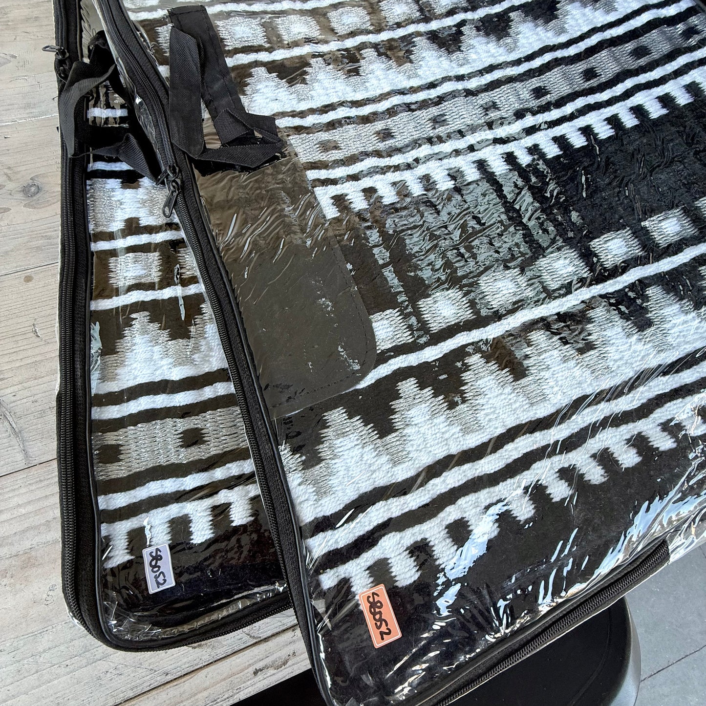 SB052 - Western oversized showblanket A - Zwart, zilver, wit