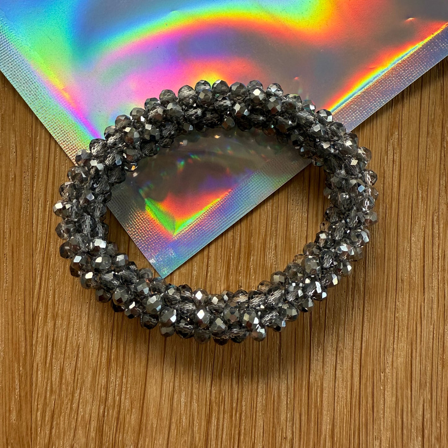 FMH - glitter elastiek knotband effen