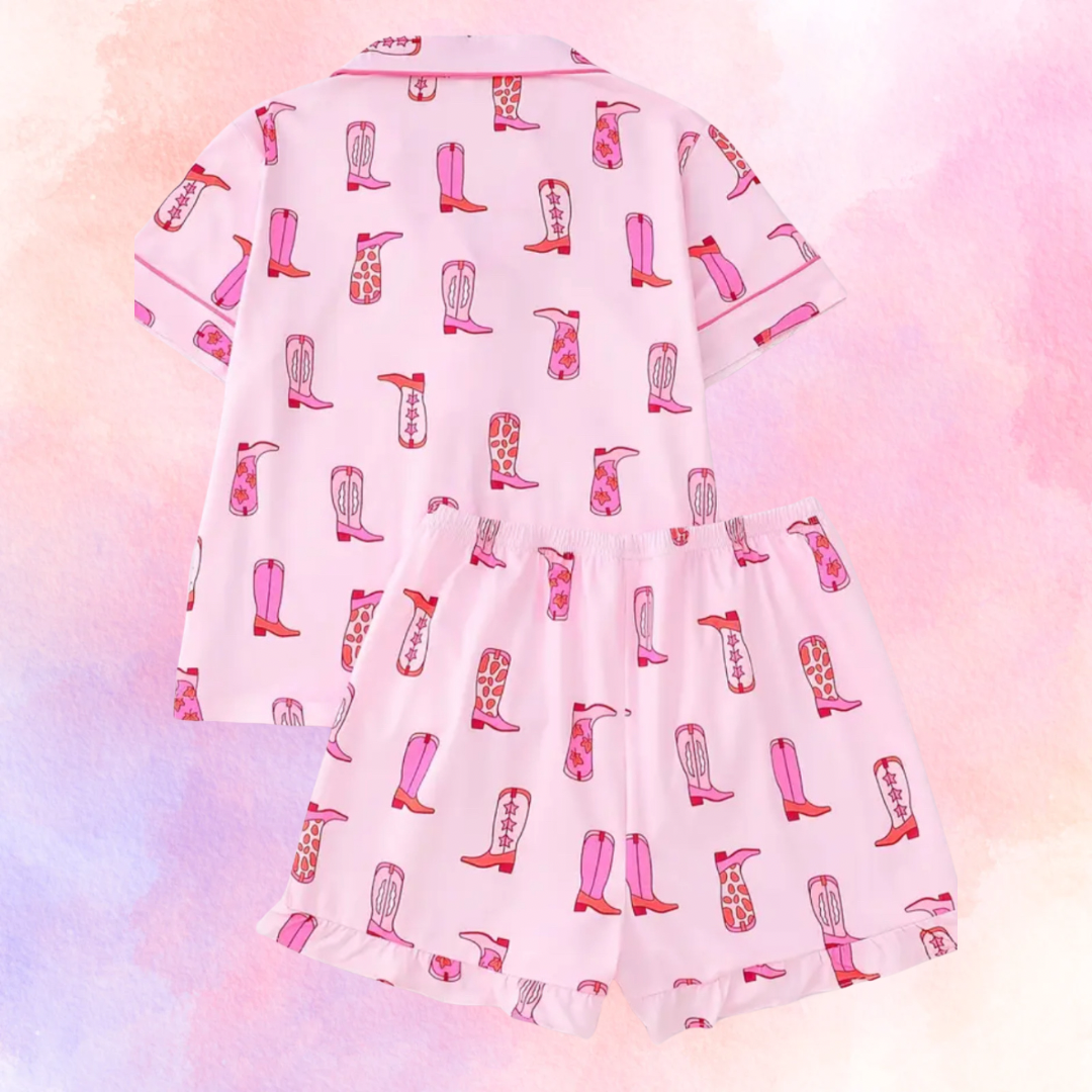 FMH - Kinder zomerse pyjama set/ loungepak Pink Boots