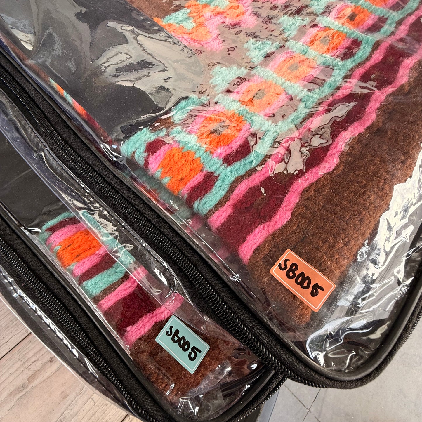 OP=OP - SB005 - Western oversized showblanket B - Bruin, mint, oranje, bordeaux
