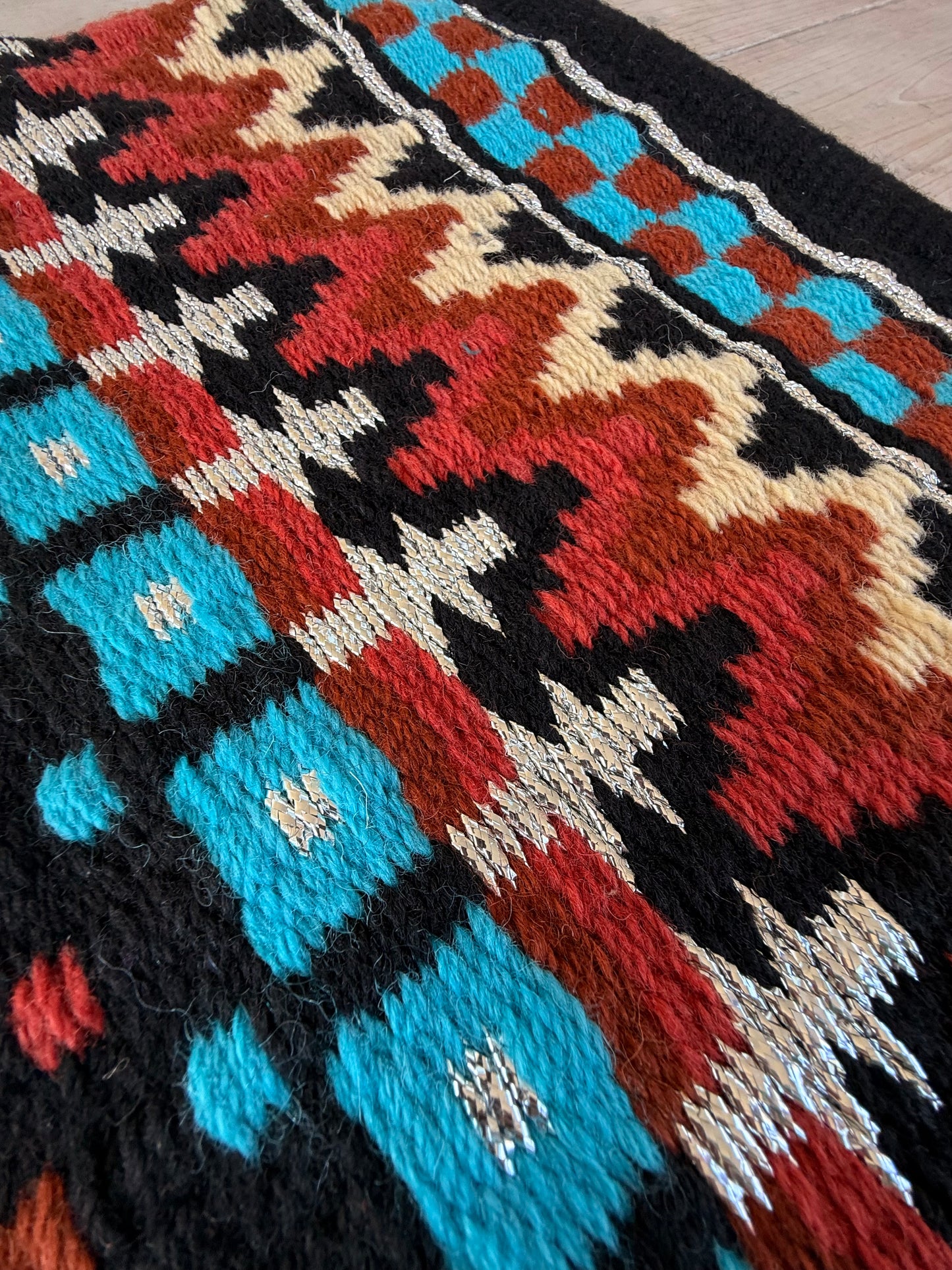 OP=OP - SB038 - Western oversized SHORT showblanket A - Zwart, Turquoise, bruin