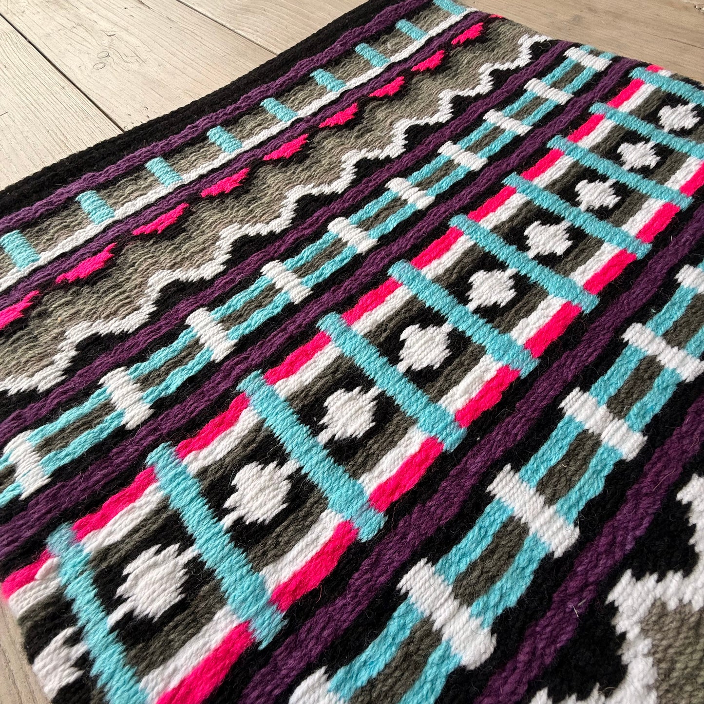 SB025 - Western oversized showblanket A - Zwart, turquoise, roze, grijs