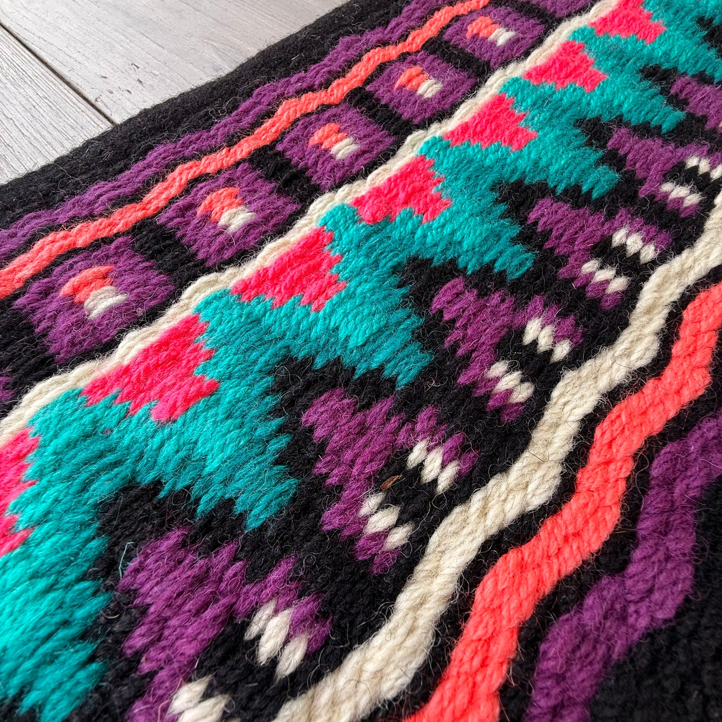 OP=OP - SB010 - Western oversized showblanket B - Zwart, turquoise, roze, paars