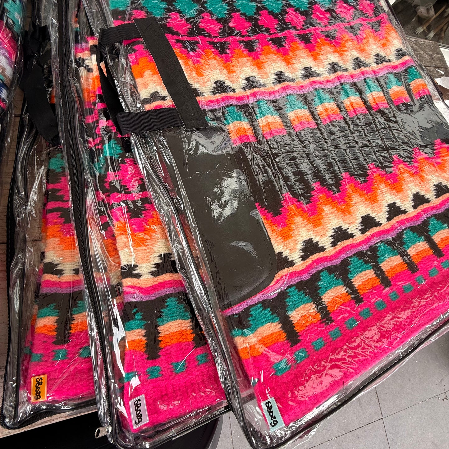 SB029 - Western oversized showblanket A - Roze, oranje, turquoise
