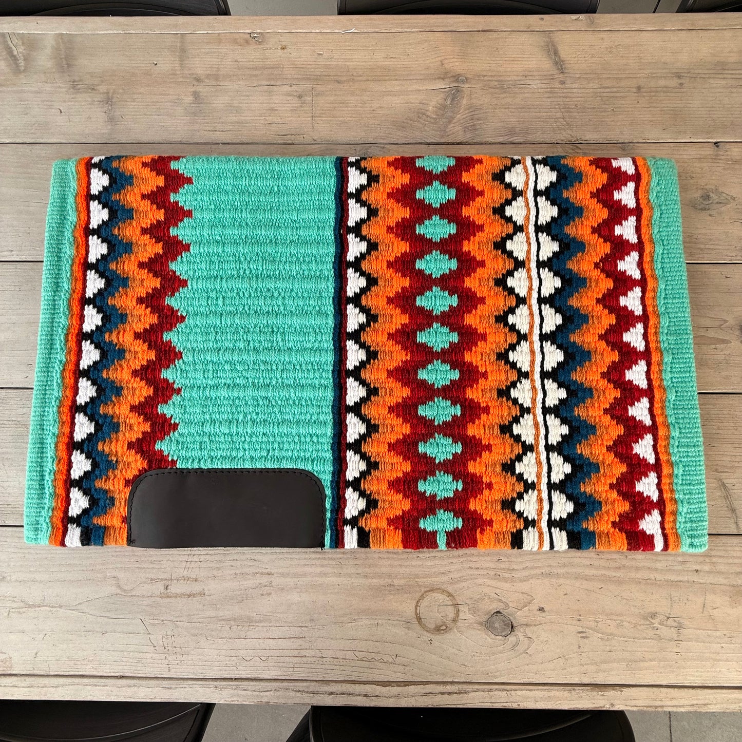 OP=OP - SB021 - Western oversized showblanket B - Turquoise, oranje, rood