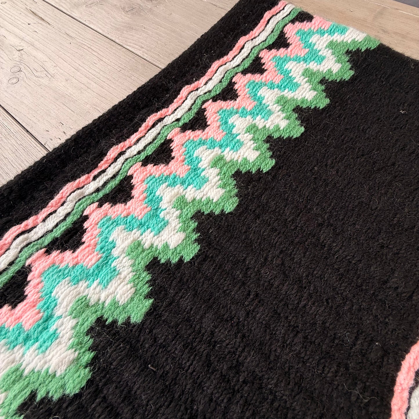 OP=OP - SB019 - Western oversized showblanket B - Zwart, groen, lichtroze, turquoise