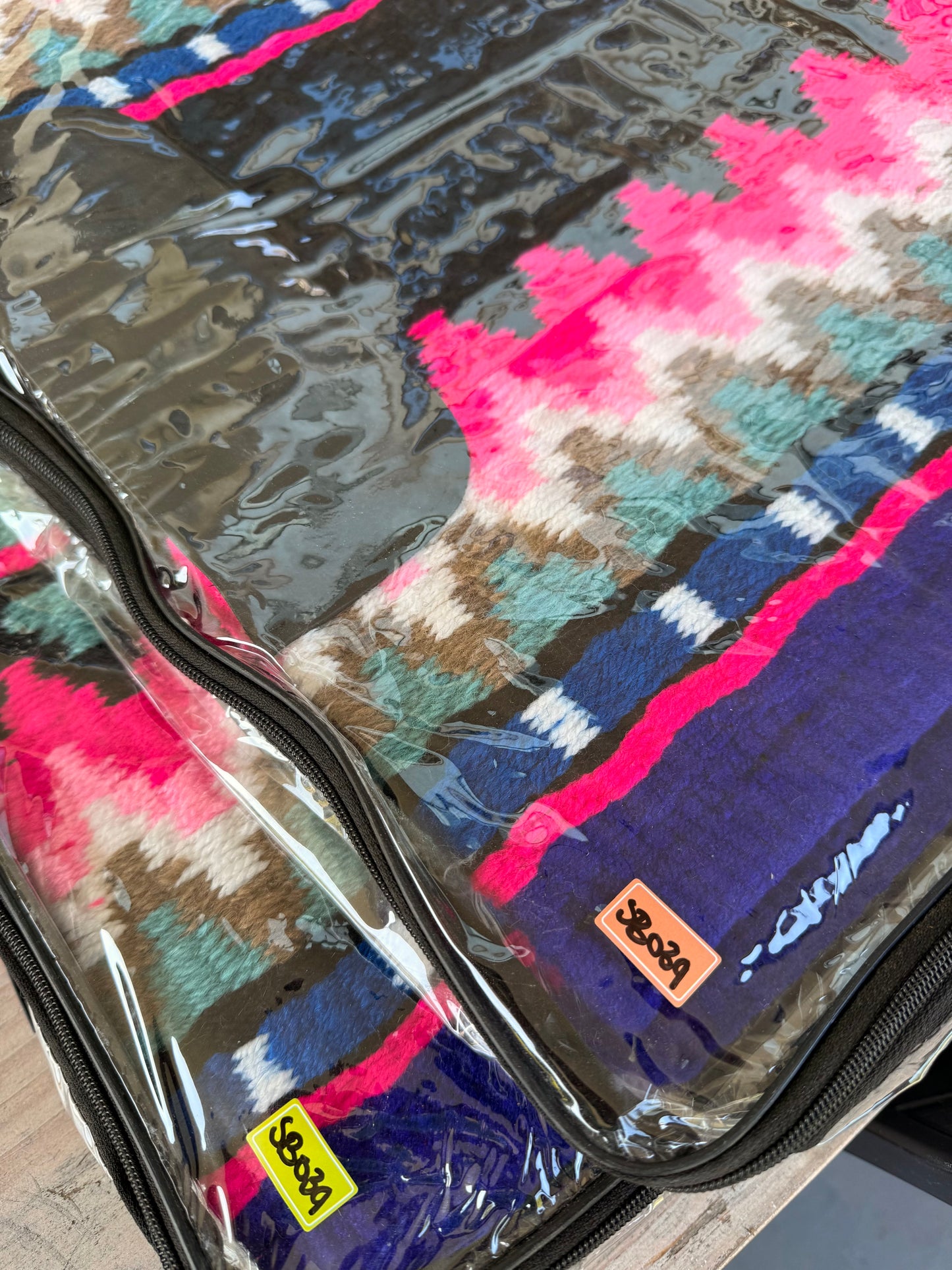 OP=OP - SB039 - Western oversized SHORT showblanket A - Blauw, roze, mint