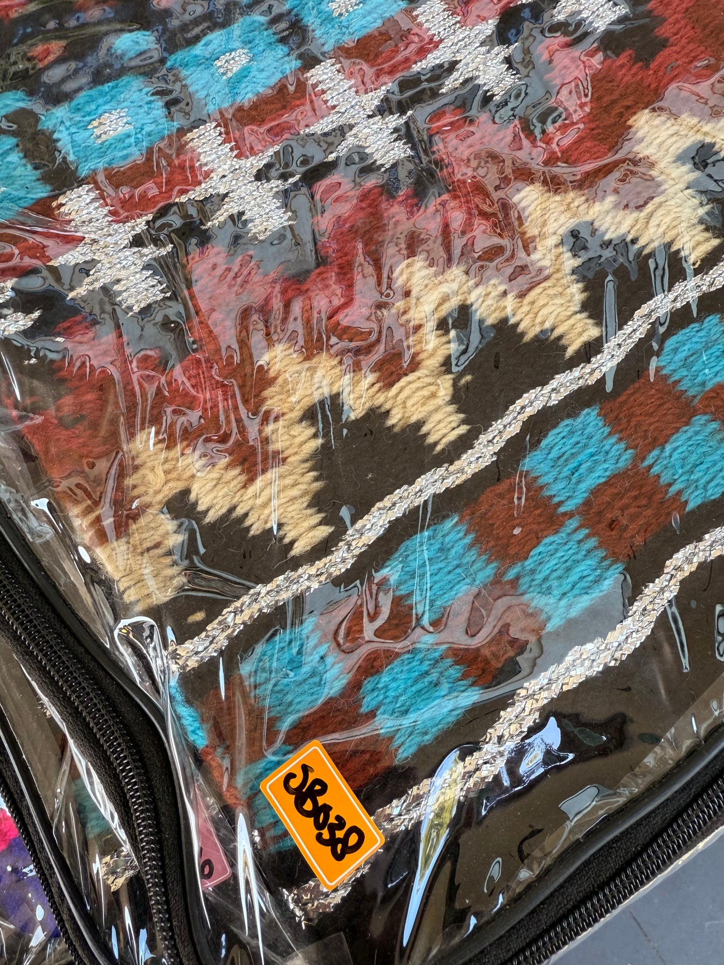 OP=OP - SB038 - Western oversized SHORT showblanket A - Zwart, Turquoise, bruin