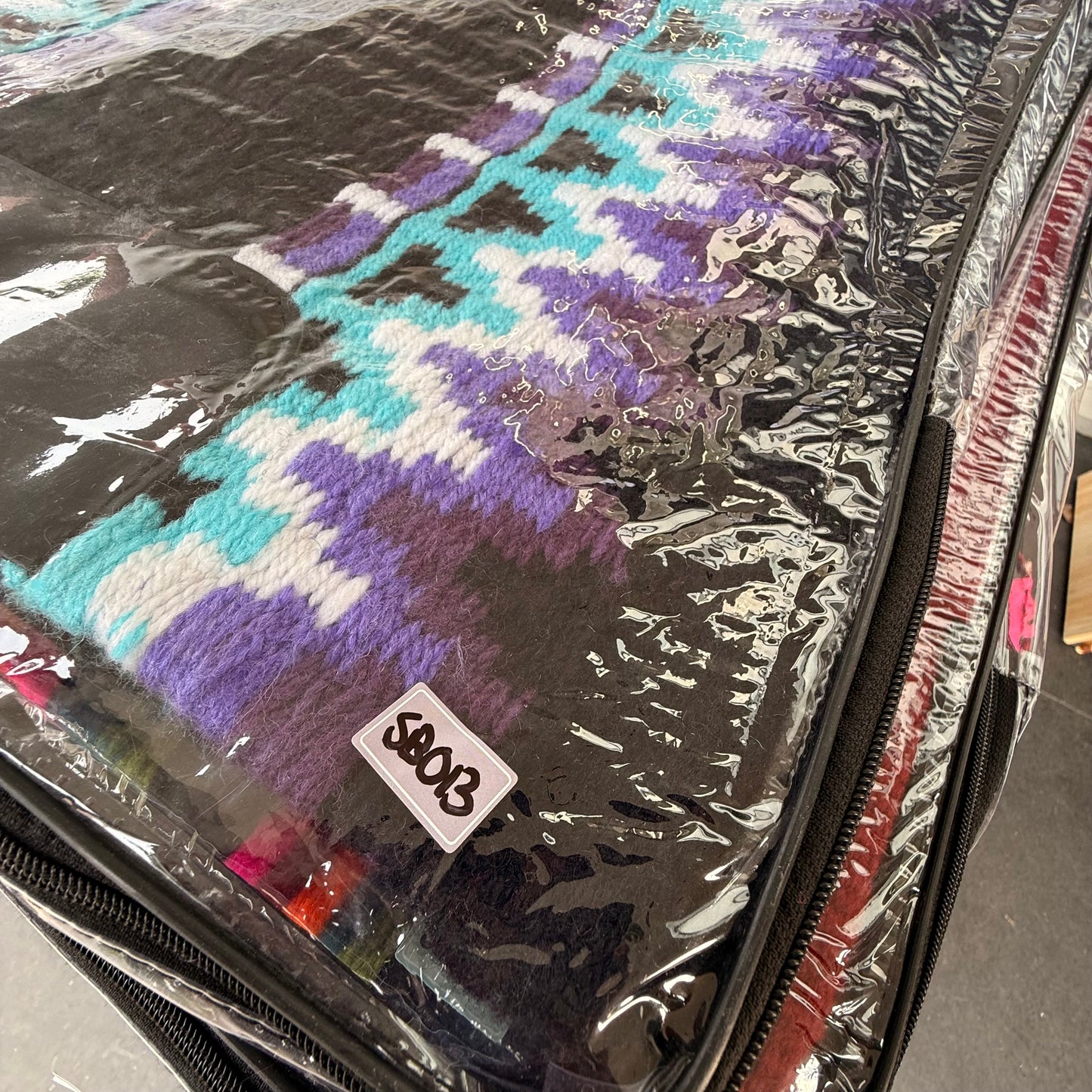 OP=OP - SB013 - Western oversized showblanket B - Zwart, blauw, paars