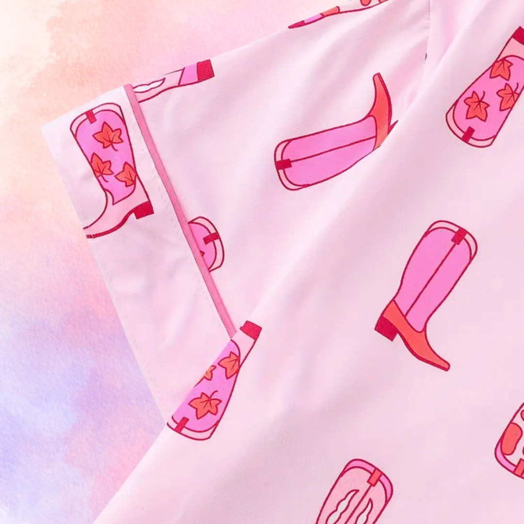 FMH - Kinder zomerse pyjama set/ loungepak Pink Boots