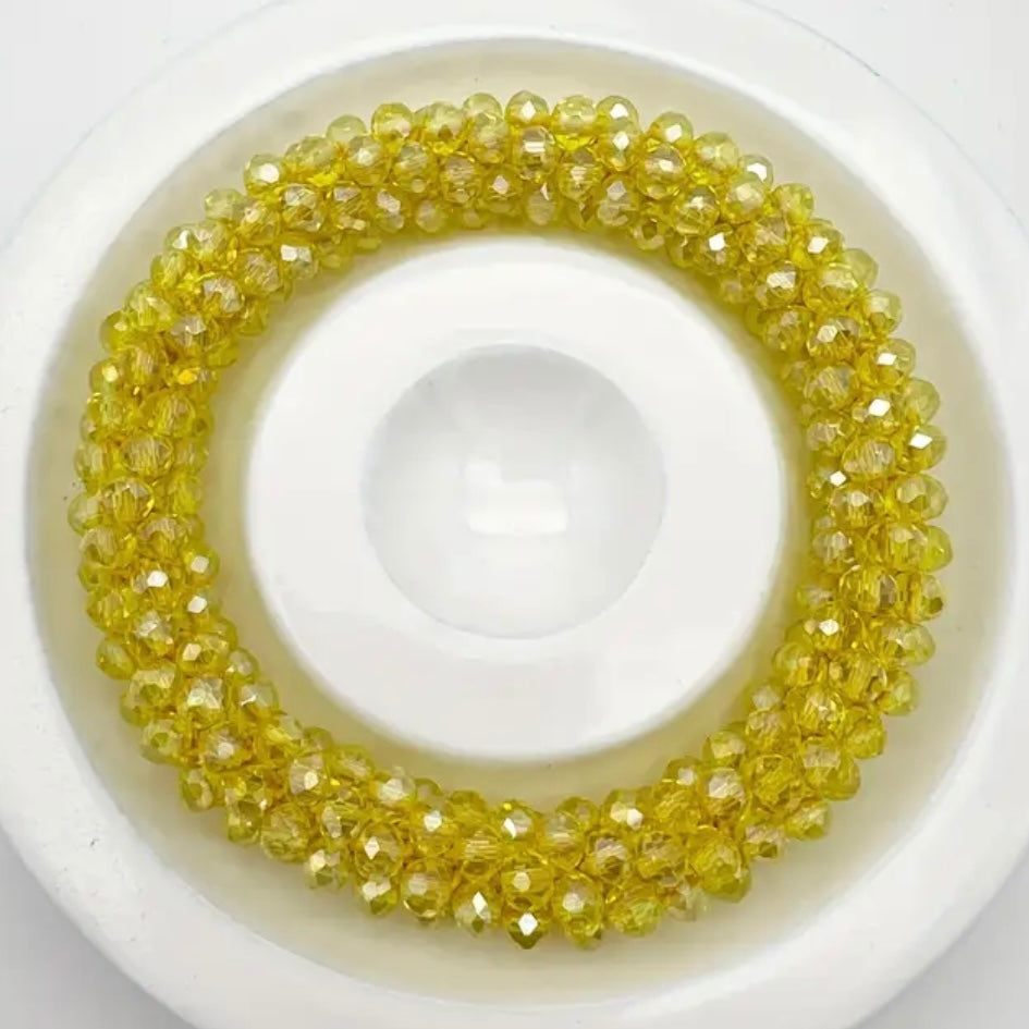 FMH - glitter elastiek knotband effen