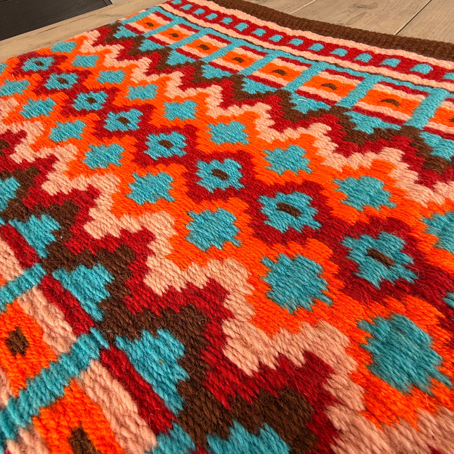 SB022 - Western oversized showblanket A - Bruin, oranje, rood, turquoise
