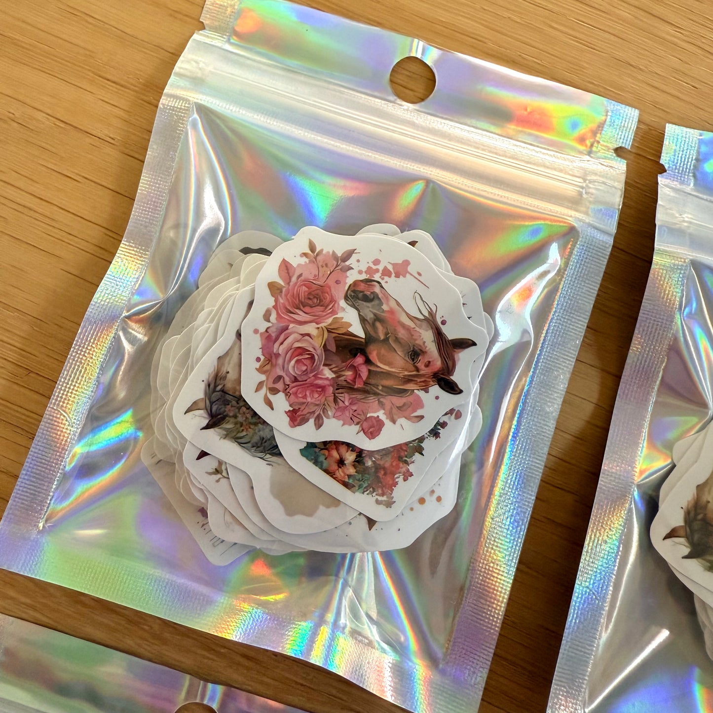 FMH - Stickers 50 pcs. Horses with flowers (small)