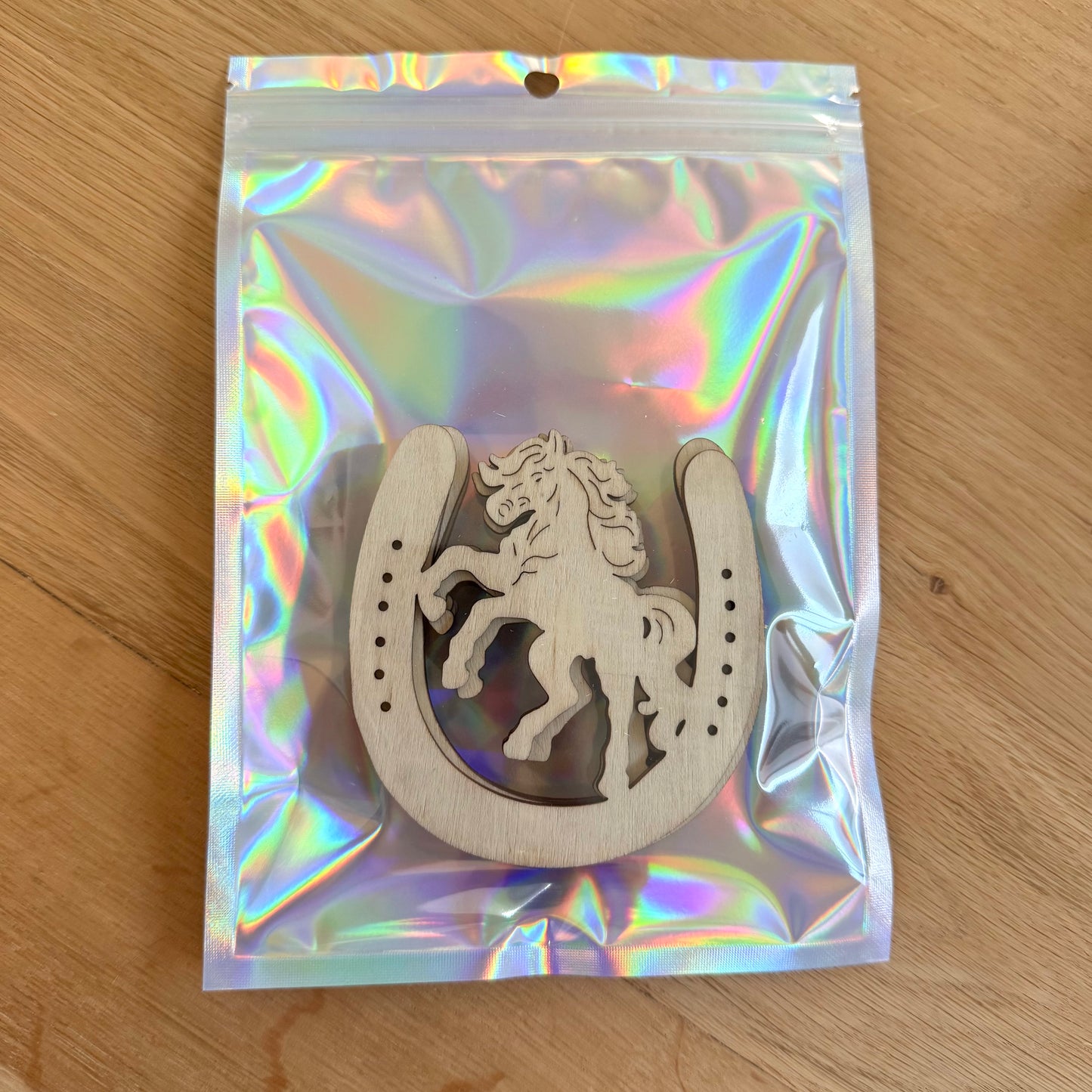 FMH - Wooden craft figures horse and horseshoe (5 pcs)