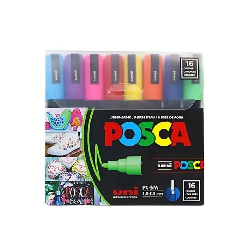 POSCA - Lakmarkers verfstiften assorti 8 stuks PC-1M PC-5M