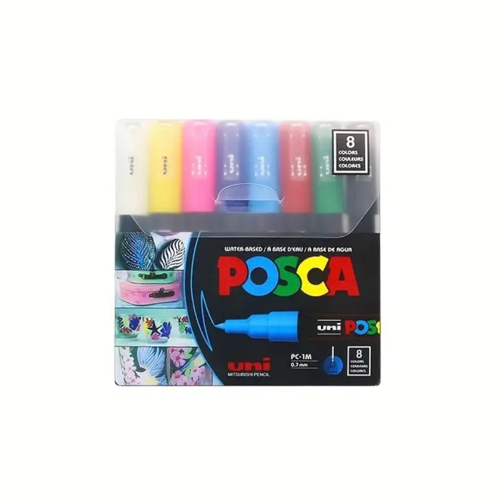 POSCA - Lakmarkers verfstiften assorti 8 stuks PC-1M PC-5M
