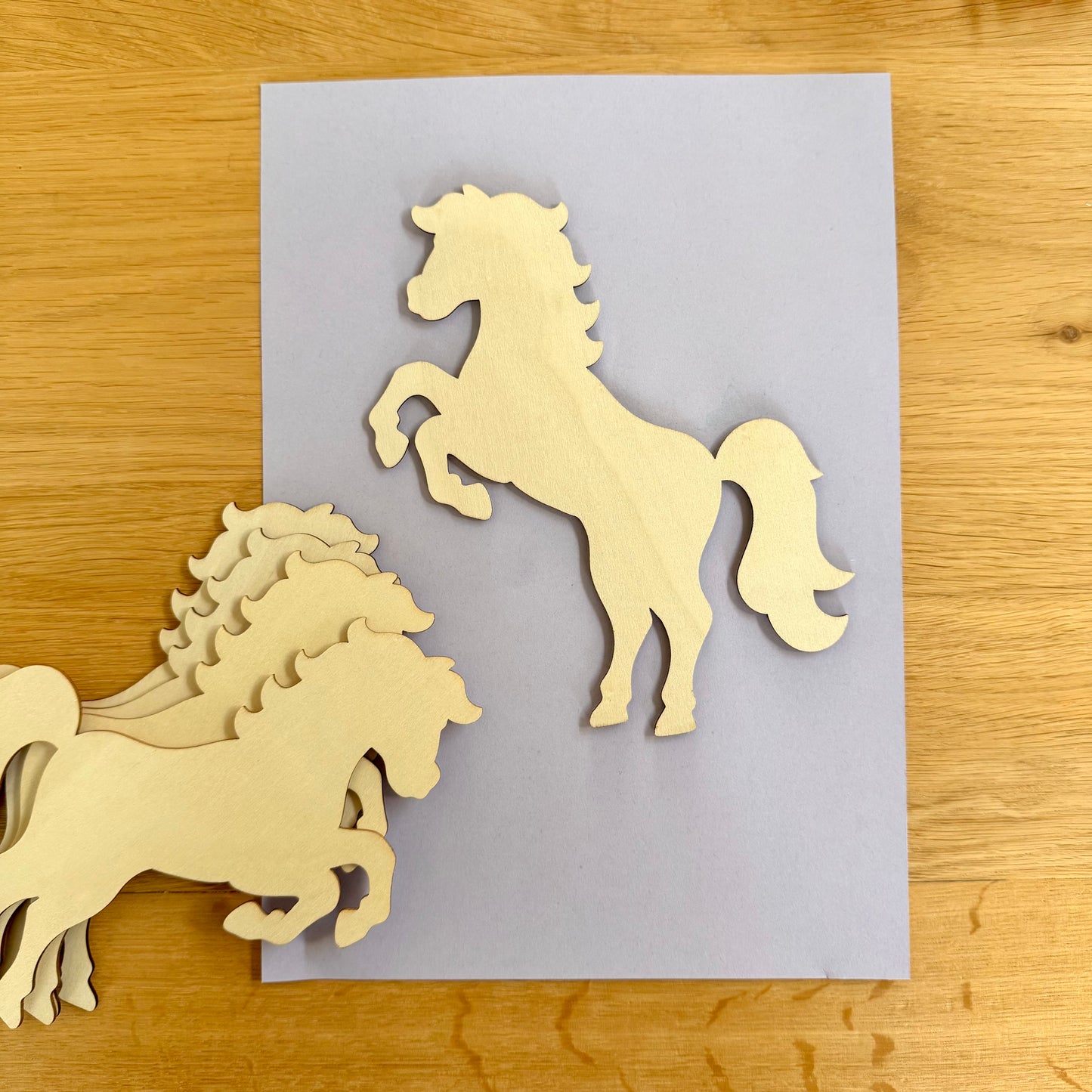 FMH - Wooden figure horse craft (5 pcs.)