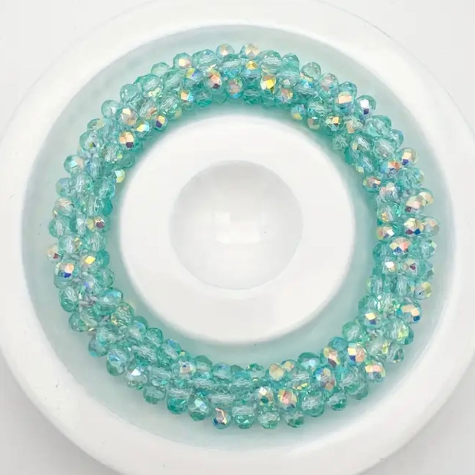 FMH - glitter elastiek knotband effen