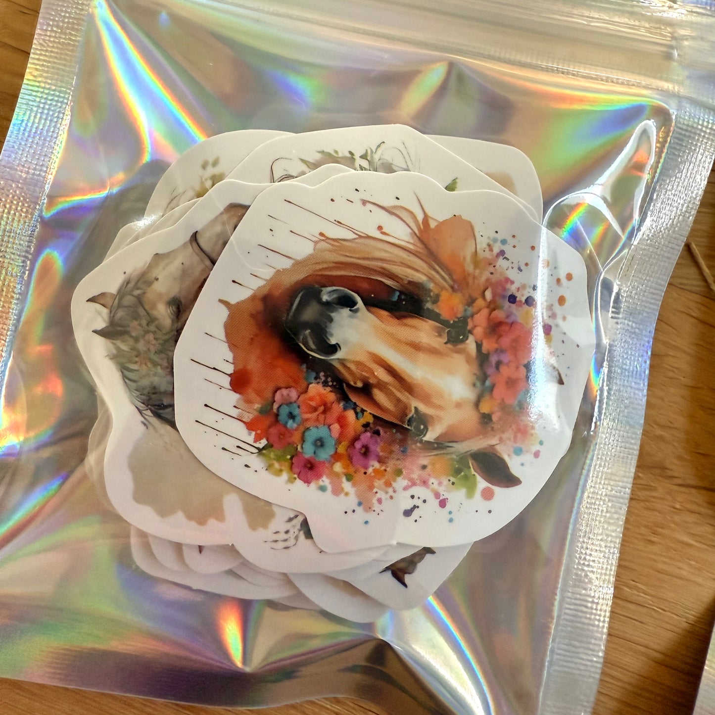 FMH - Stickers 50st. Paarden met bloemen (klein)