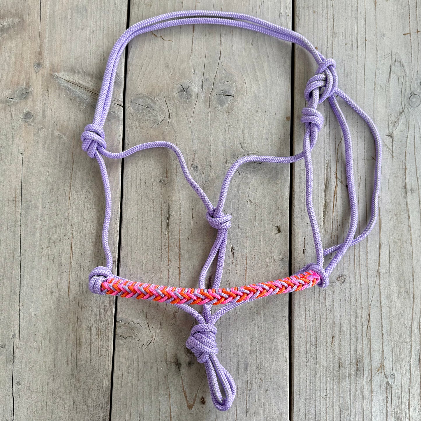 Touwhalsterverkoop - Touwhalster ‘Jolie’ lila/oranje/roze