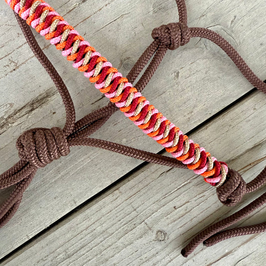 Rope collar sale - Vienna rope collar 'Autumn Glow' burgundy/orange/pink