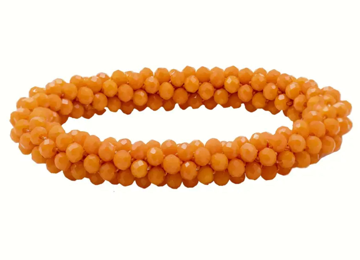 FMH - glitter elastiek knotband effen