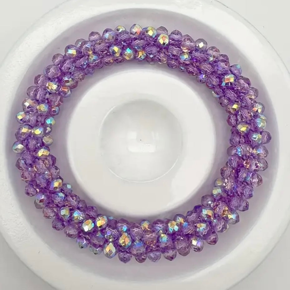 FMH - glitter elastiek knotband effen