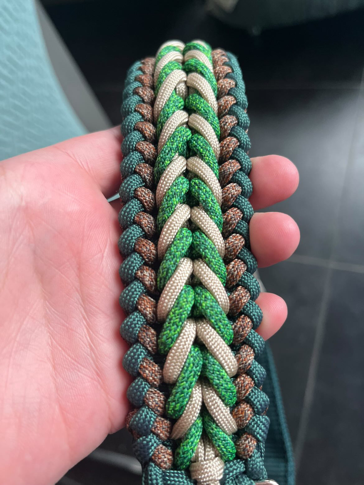 Handgemaakte paardenhalsters - Geknoopt halster ‘Forest Gem’ Groen