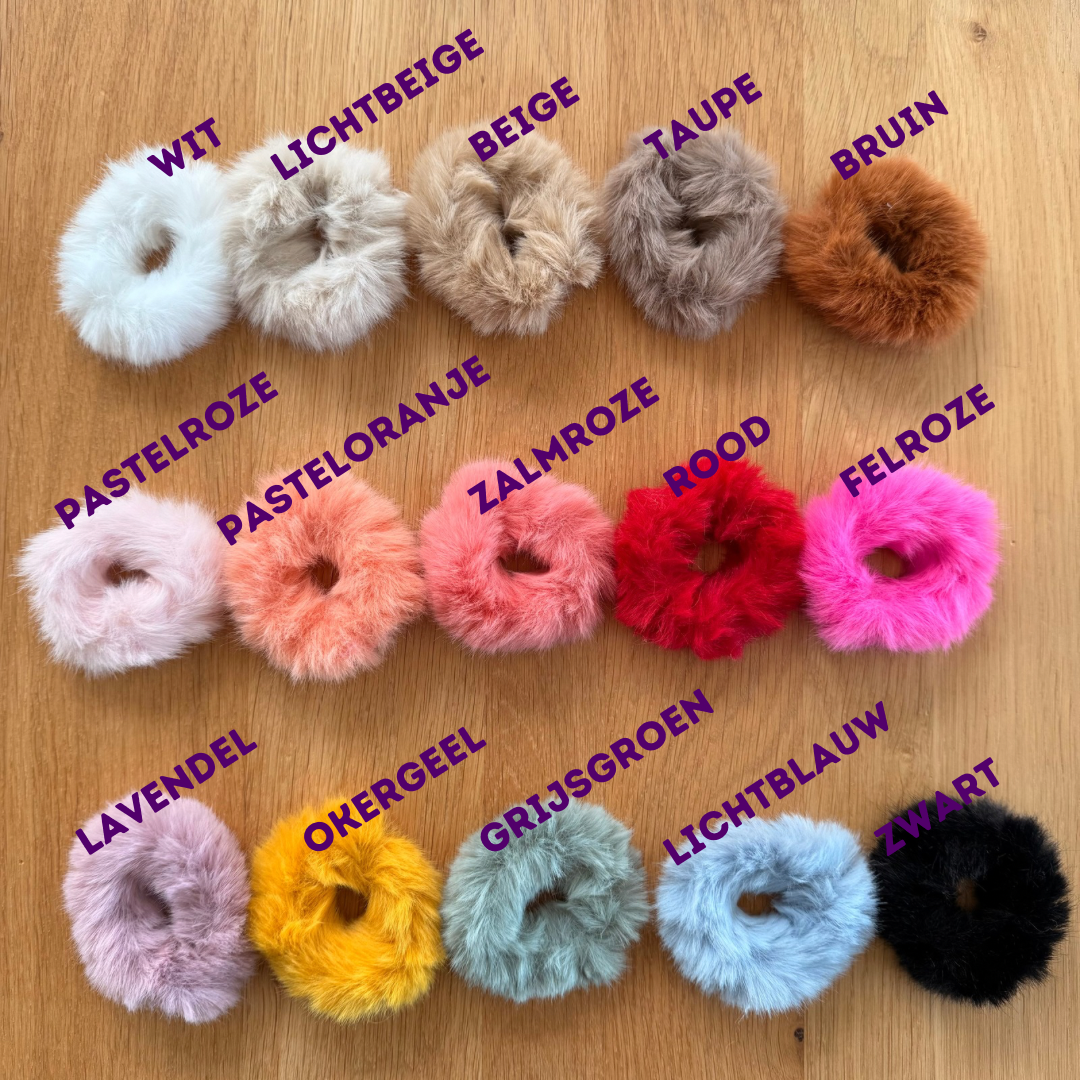 FMH - Fluffy haarelastiek/ knotband verschillende kleuren