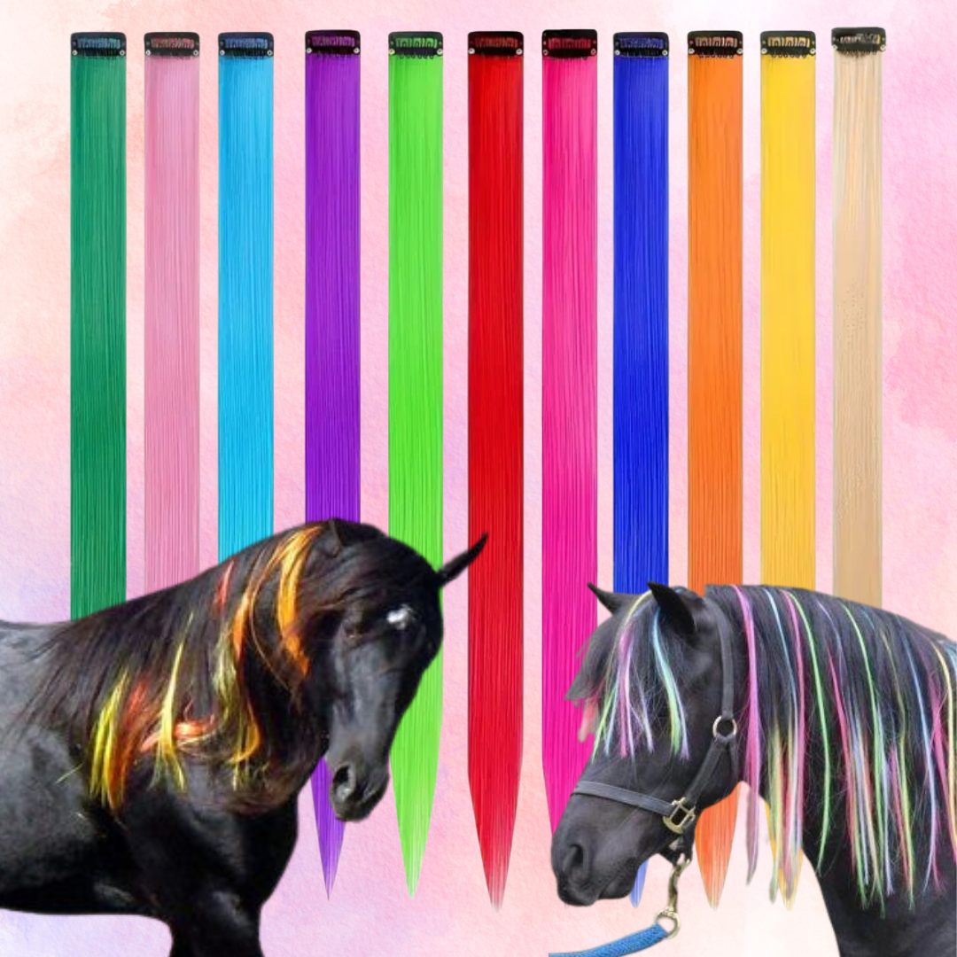 FMH - Clip-in hair extensions colored hair for tail and mane
