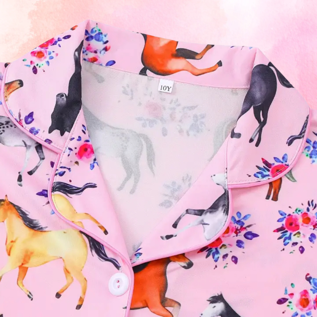 FMH - Kinder Sommer Pyjama Set/ Hausanzug Pink Pony