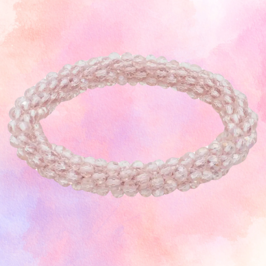 FMH - glitter elastiek knotband effen
