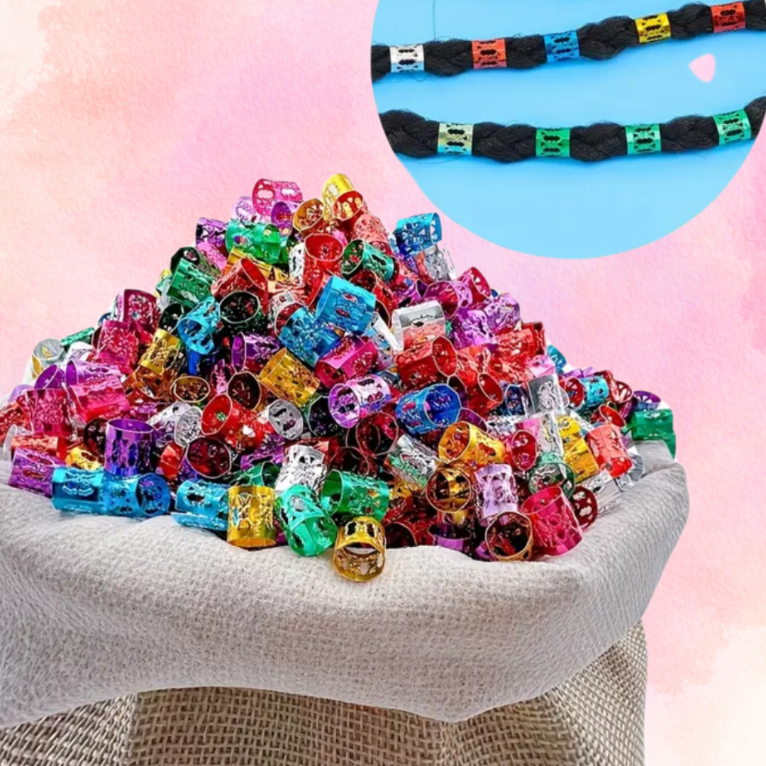 FMH - Small colored boho clips for ponytails, 100 pcs.