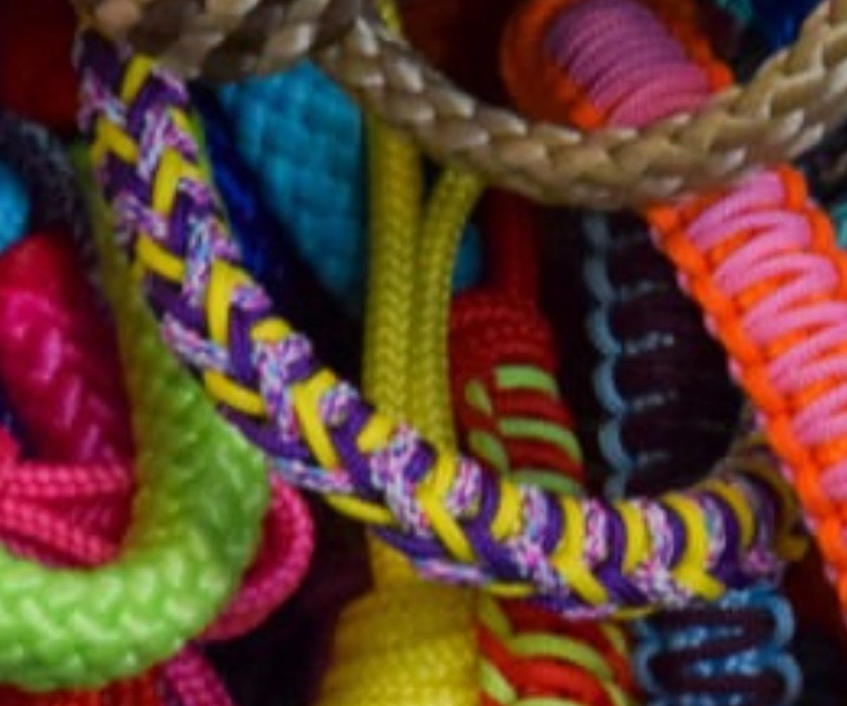 Horse Rope Shop - Touwhalster Luna ‘Followmyhooves’ paars/geel
