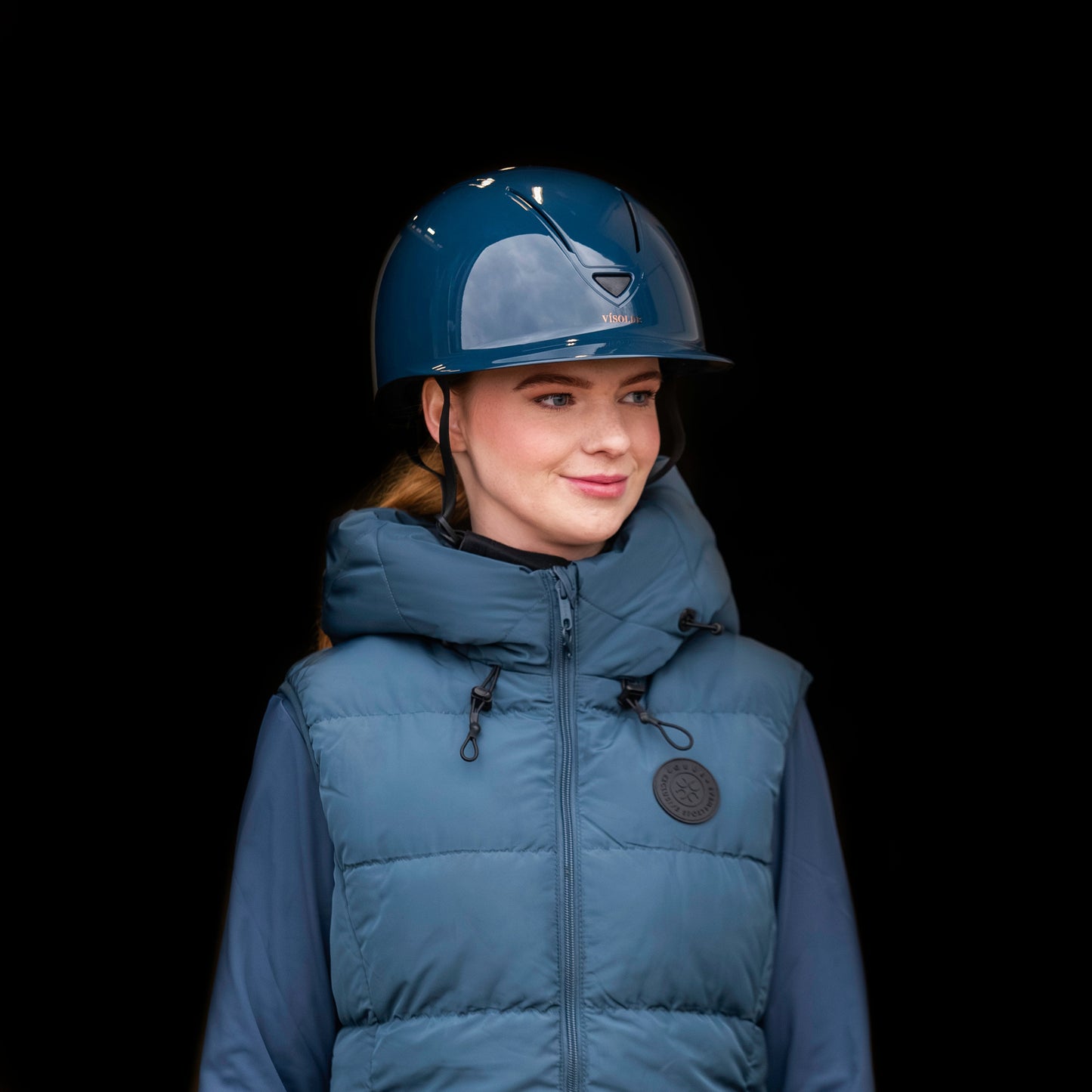 Vísolde - Schaal paardrijhelm Petrol blauw