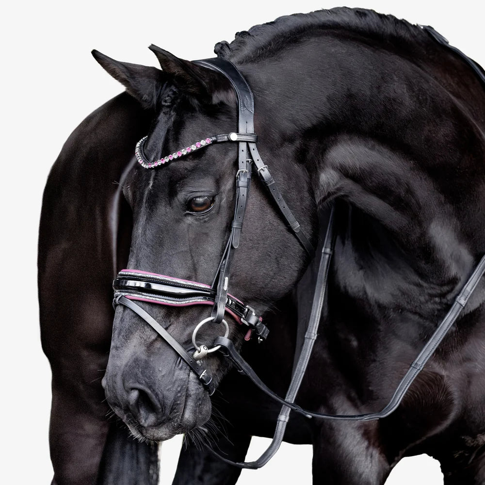 Lumiere - Luxe Hanoverian hoofdstel 'Paloma' roze onderlegd