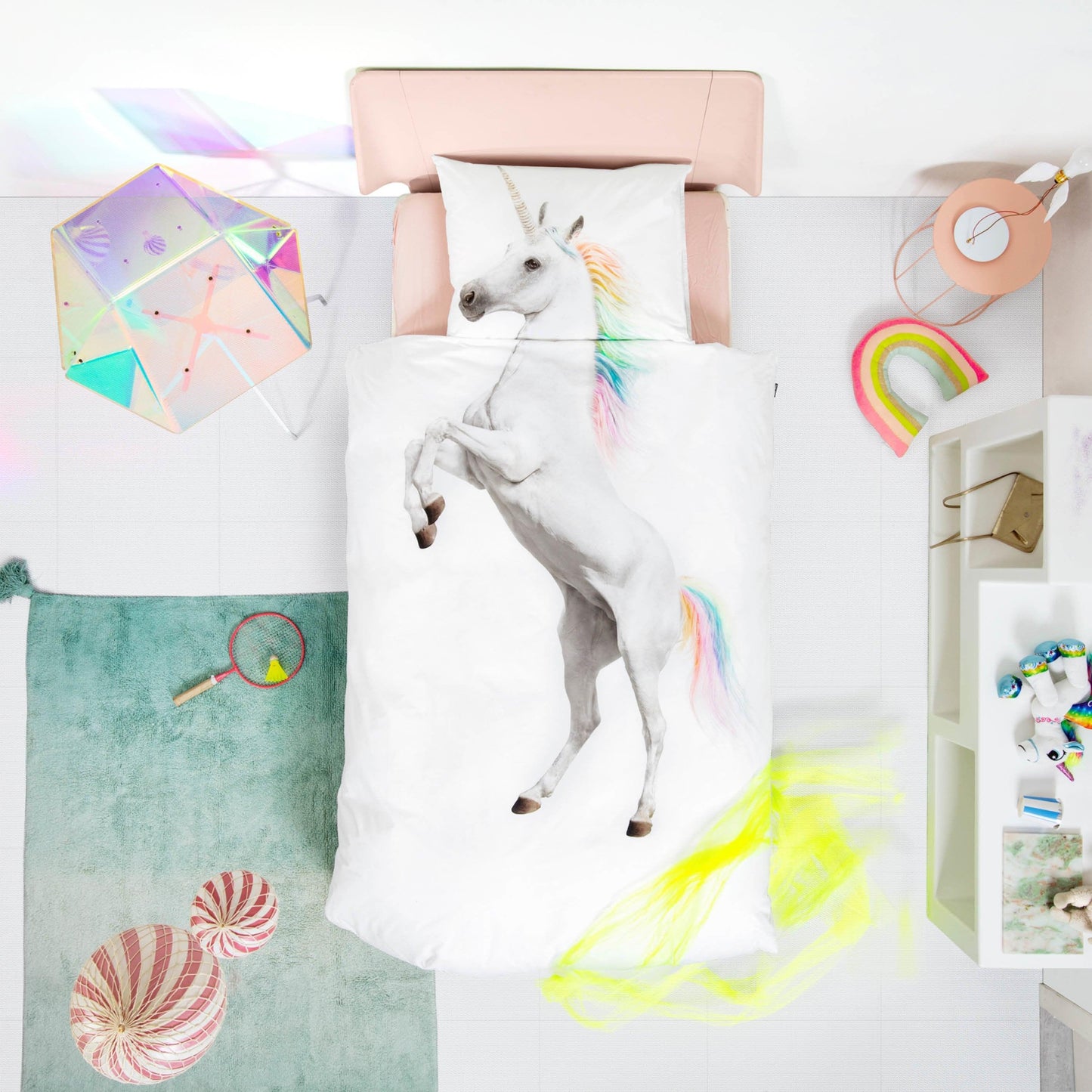 Snurk - Dekbedovertrek Unicorn wit