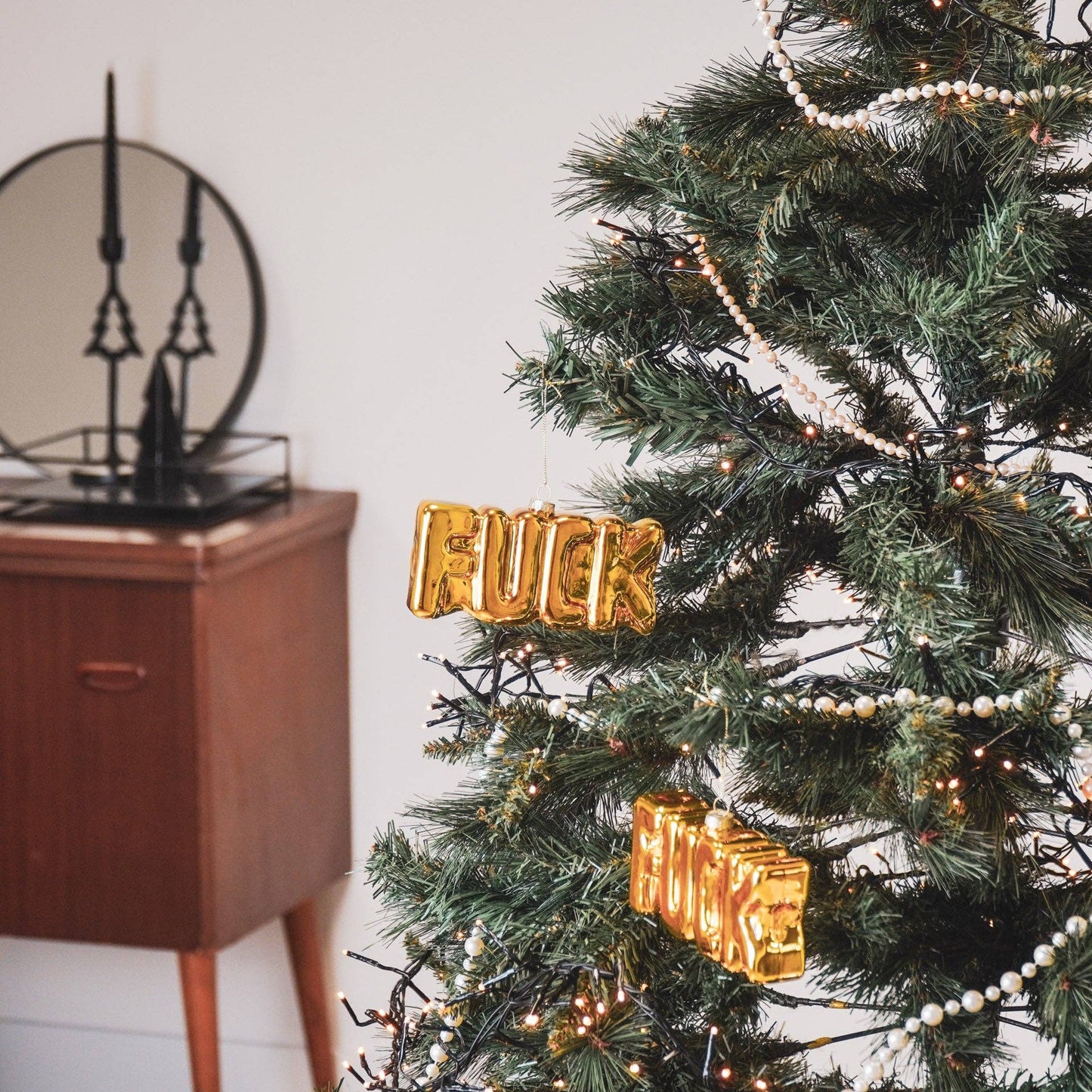 Housevitamin - Kerstornament goud F*CK