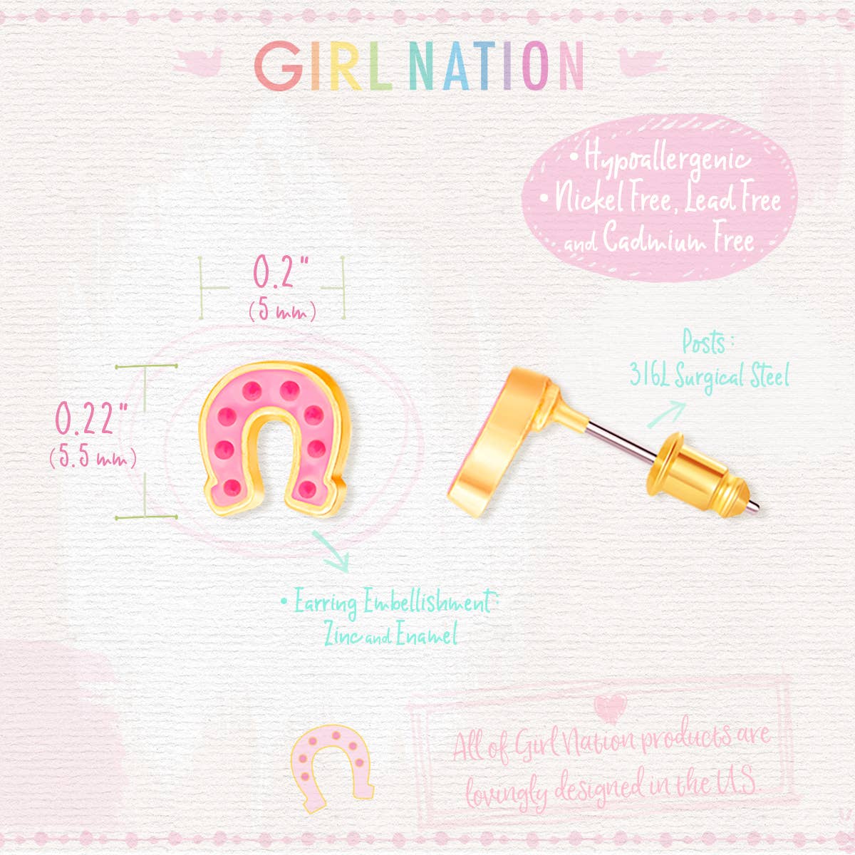Girl Nation – Glücks-Hufeisen-Ohrringe